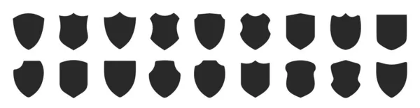 Black Shields Set Vorhanden Sammlung Isolierter Vektor Icons Für Schildsymbole — Stockvektor