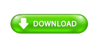 Vektör indirme düğmesi. İnternet sitesi ve internet için izole edilmiş yeşil düğme
