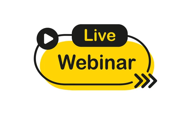 Canlı Webinar Düğmesi, simge, amblem. Canlı yayın etiketi. Vektör illüstrasyonu