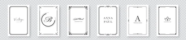 Cadre Vectoriel Sur Papier Blanc Cadres Vintage Pour Cartes Invitation — Image vectorielle