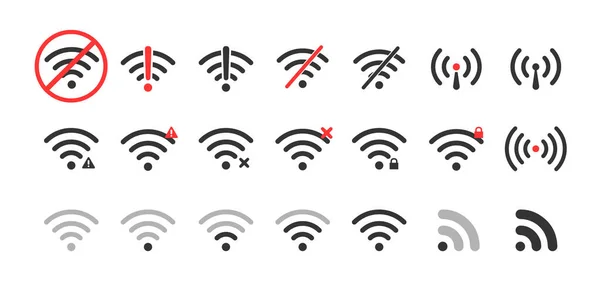 Conjunto Iconos Wifi Nivel Conexión Elementos Del Teléfono Móvil Símbolo Gráficos vectoriales
