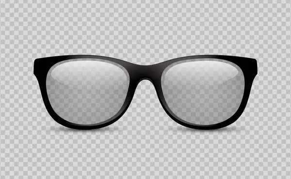 Realistische Brille Trendige Brillen Für Den Augenschutz Moderne Hipster Brille — Stockvektor