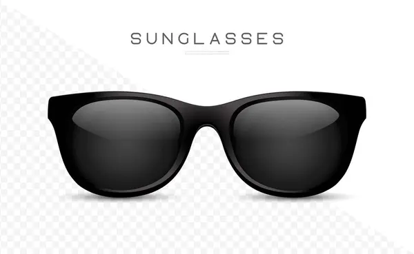 リアルなサングラス 目の保護のためのトレンディな眼鏡 保護レンズ付きの現代ヒップスターアイウェア 3Dベクトルイラスト — ストックベクタ