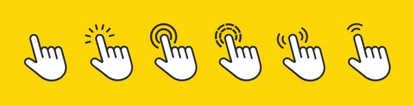 Klicken Sie Mit Dem Handcursor Auf Das Symbol Web Zeiger — Stockvektor