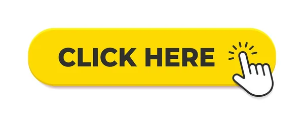 Haga Clic Aquí Botón Con Puntero Mano Clic Vector Amarillo Vectores de stock libres de derechos