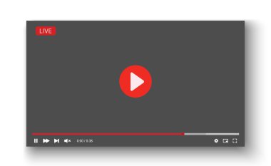 Web ya da mobil uygulama için video oynatıcı şablonu. Vektör illüstrasyonu