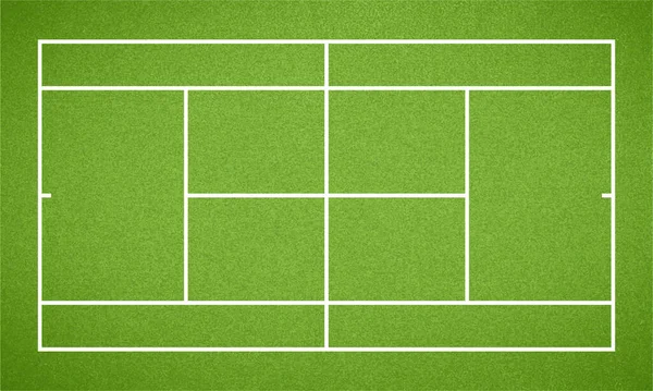 Tenis kortu. Yeşil çimen desenli ve çerçeveli üst manzara tenis sahası. Vektör illüstrasyonu
