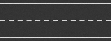 Asfalt yol manzaralı beyaz çizgi. Otoyol trafik yol vektör çizimi. Asfalt yüzey dokusunun arka planı. Yol şablonu. Düz şehir yolu