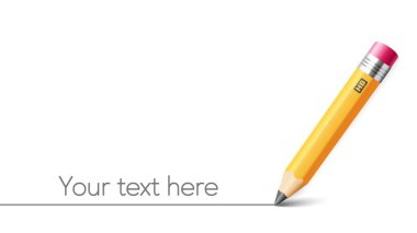 Metin tasarımın için çizgili sarı grafit kalem. Vektör EPS 10