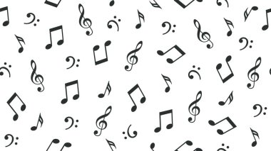 Kusursuz müzik düzeni. Müzik notaları simgeleri. Ses arkaplanı