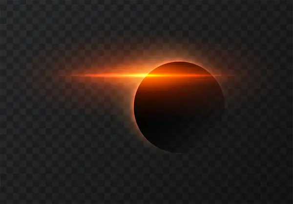 Эффект Солнечного Затмения Векторные Горизонтальные Светящиеся Линии Восхода Солнца Эффект — стоковый вектор