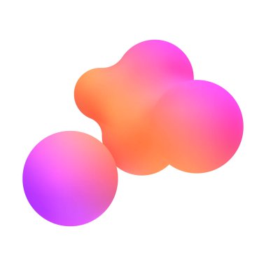 3 boyutlu pembe sıvı damlaları. Uçarken soyut renkli küreler. İzole edilmiş beyaz arka planda baloncukların gerçekçi yansıtıcısı. Y2k biçiminde lav lambası elementlerinin gösterimi.