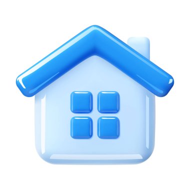 Uygulamalar ve web sayfaları arayüzü için minimalist tarzda ev 3d vektörü. İzole edilmiş beyaz arka planda plastik bir ev. Güvenlik ve korunmanın 3D karikatür çizimi sembolü.