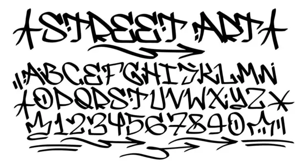 Vektorové Písmo Stylu Graffiti Nástěnné Umění Vandalismus Symbol Sebevyjádření Pouličního — Stockový vektor