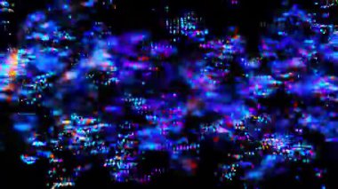 Soyut veri akışı, arıza efektleri, üç boyutlu parçacıklar, teknoloji şebekesi, ikili kod ve ses dalgalarıyla donatılmış animasyon. Enerji ve derinlikle dolu fütüristik bir dijital arkaplan.