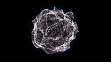 Parçacıklarla, ışık yollarıyla ve ortam parlaklığıyla dönen dinamik bir üç boyutlu küre. Bilim, teknoloji ya da fantezi görseller için mükemmel. Kusursuz, soyut ve enerjik..