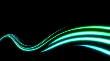 Parlayan mavi fişekleri ve enerji ışınlarıyla dinamik neon ışık çizgileri. Fütüristik hareketler parlaklık, kıvılcım ve dijital hız efektleriyle soyut bir arkaplan oluşturur.