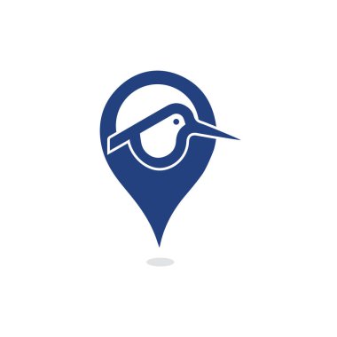 Kuş ve harita işaretleyici logosu