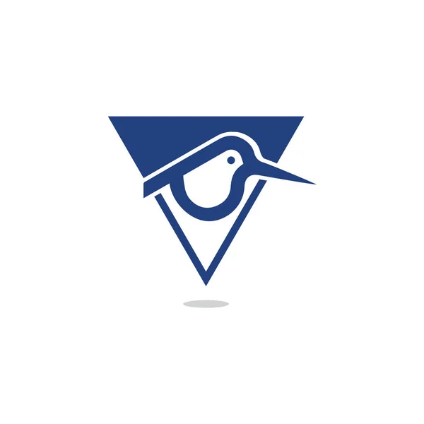 Oiseau Carte Logo Pointeur — Image vectorielle