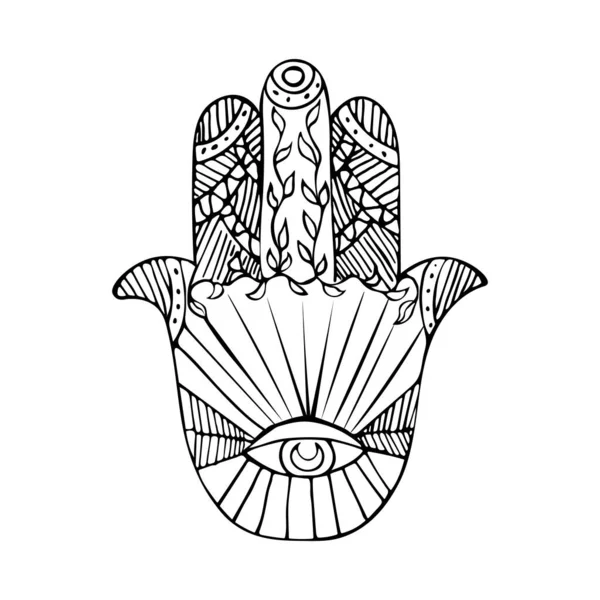 Mão Desenhada Islâmico Árabe Turco Amuleto Grego Hamsa Khamsa Hamza — Vetor de Stock