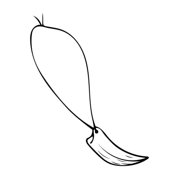 Handgezeichnete Vektorillustration Eines Einem Faden Hängenden Zahnes — Stockvektor