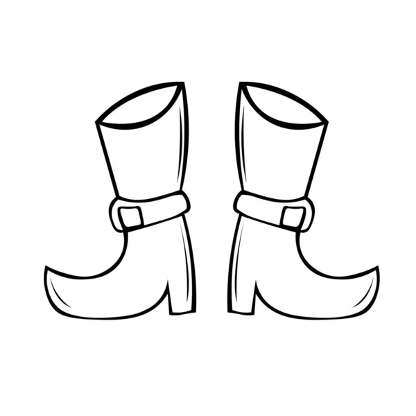 Vector Illustration Hand Drawn Doodle Style Witch Boots — Stock Vector