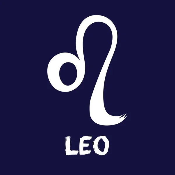 Ruka Nakreslila Znamení Zodiaka Bílý Leo Zvěrokruh Ikony Modrém Pozadí — Stockový vektor