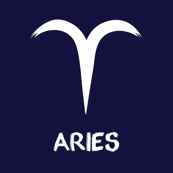 Sinais Zodiak Desenhados Mão Ícones Zodíaco White Aries Fundo Azul — Vetor de Stock