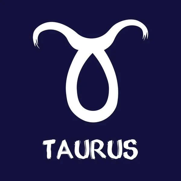 Ruka Nakreslila Znamení Zodiaka Bílé Taurus Zvěrokruh Ikony Modrém Pozadí — Stockový vektor