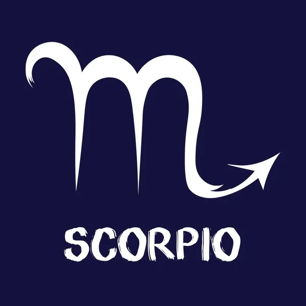 Ruka Nakreslila Znamení Zodiaka Bílé Scorpio Zvěrokruhové Ikony Modrém Pozadí — Stockový vektor