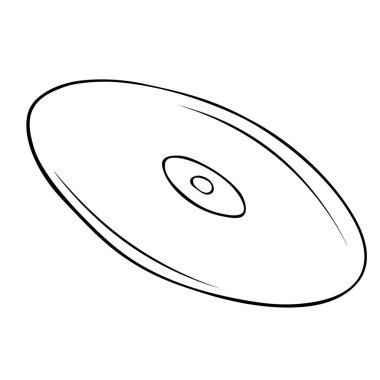 Retro CD Disk simgeleri beyaz arkaplanda izole edildi. Düz tasarımda vektör illüstrasyonu, EPS 10