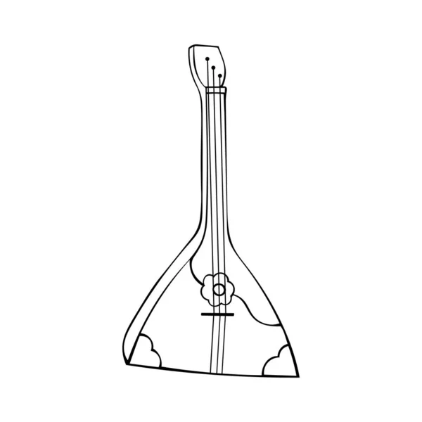 ロシアの弦楽器楽器バラライカ 白を基調としたベクトルイラスト — ストックベクタ