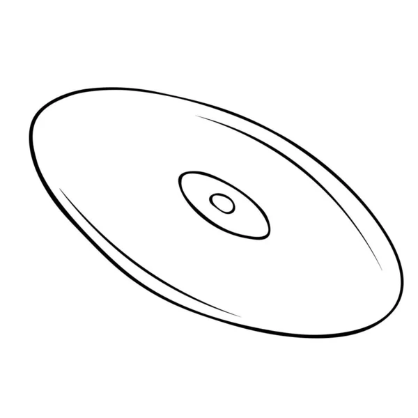白い背景に隔離されたレトロCdディスクのアイコン フラットデザインのベクトルイラスト Eps — ストックベクタ