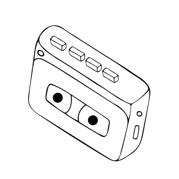 Ikonen Der Retro Musik Player Isoliert Auf Weißem Hintergrund Tonbandgeräte — Stockvektor