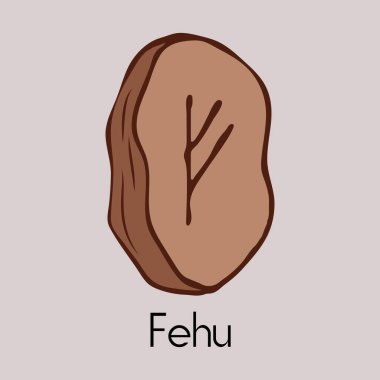 Rune Fehu. Antik İskandinav yazıları. Kıdemli geleceğin runik yazıları. Büyü, törenler, dini semboller.