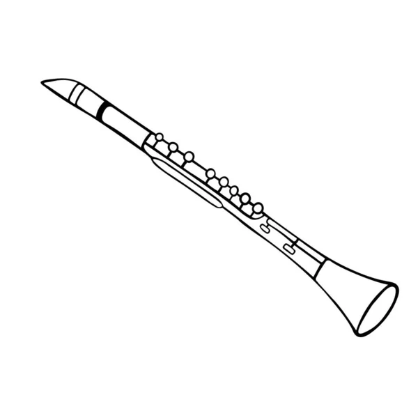 Ilustración Vectorial Clarinete Instrumento Musical Viento — Vector de stock