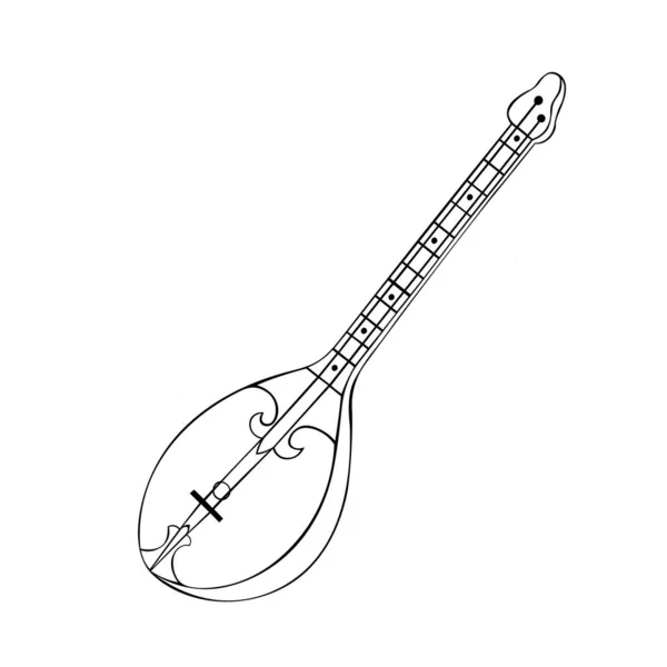 Dombyra Kazakh Instrumento Tradicional Música Popular Ilustração Vetorial —  Vetores de Stock