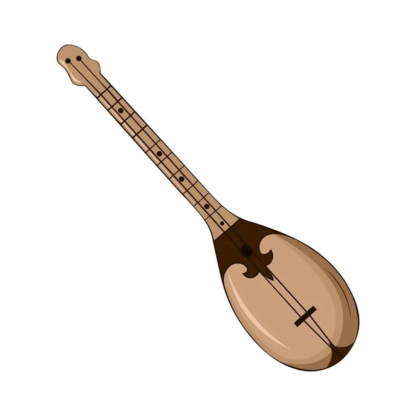 Традиційний Народний Музичний Інструмент Домбіри Казахської Приклад Вектора — стоковий вектор