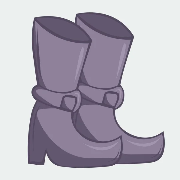 Vector Illustration Hand Drawn Purple Witch Boots — Stock Vector