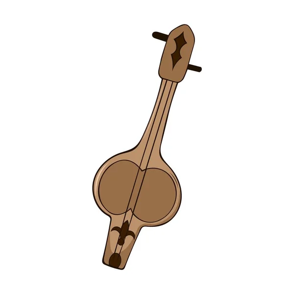 Kobyz Cazaque Instrumento Tradicional Música Popular Ilustração Vetorial —  Vetores de Stock
