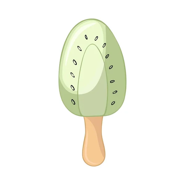 Šťastná Karta Národnímu Dni Zmrzliny Ručně Kreslené Kiwi Klacku — Stockový vektor