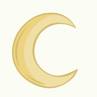 El sarısı hilal şeklinde çizilmiş. Vektör illüstrasyonu.