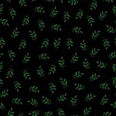 Elle çizilmiş ağaç yapraklarıyla kusursuz vektör deseni
