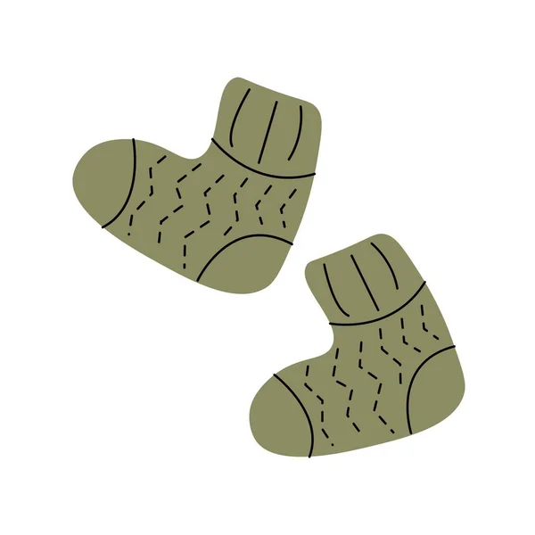 Vektorové Pruhované Ponožky Vtipný Prvek Kresleném Stylu — Stockový vektor