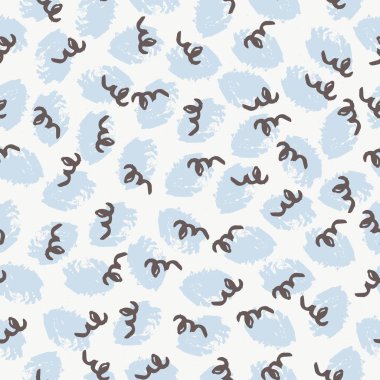 Mavi ve kahverengi lekelerden vektör çok renkli desenler. Soyut noktalar. Tekstil ve ambalaj kağıtları için tasarlanmış.