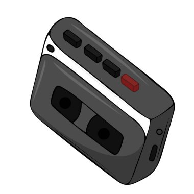 Beyaz arkaplanda izole edilmiş retro müzik çalarının simgeleri. Teyp, radyo ve ses kaydedici.. 