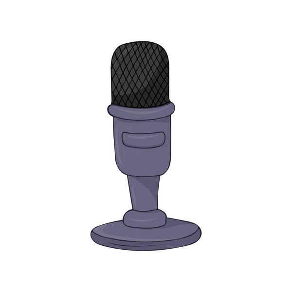 Microfone Isolado Vetor Fundo Branco Ilustração —  Vetores de Stock