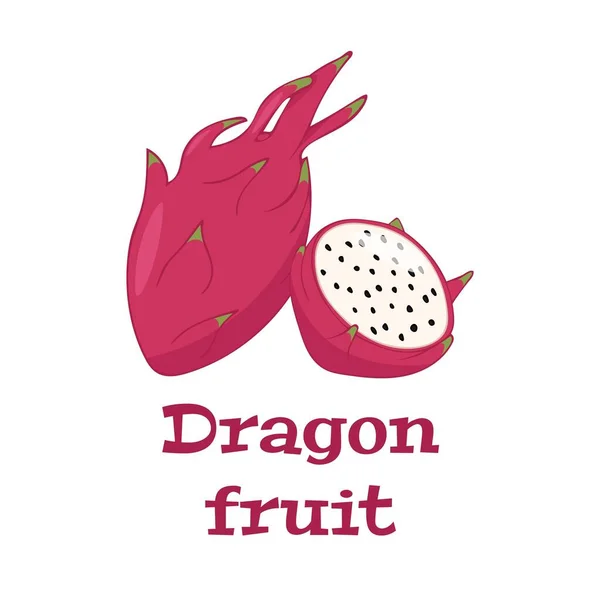 Ilustración Vectorial Coloreada Fruta Dragón Elemento Diseño Para Tela Textil — Vector de stock