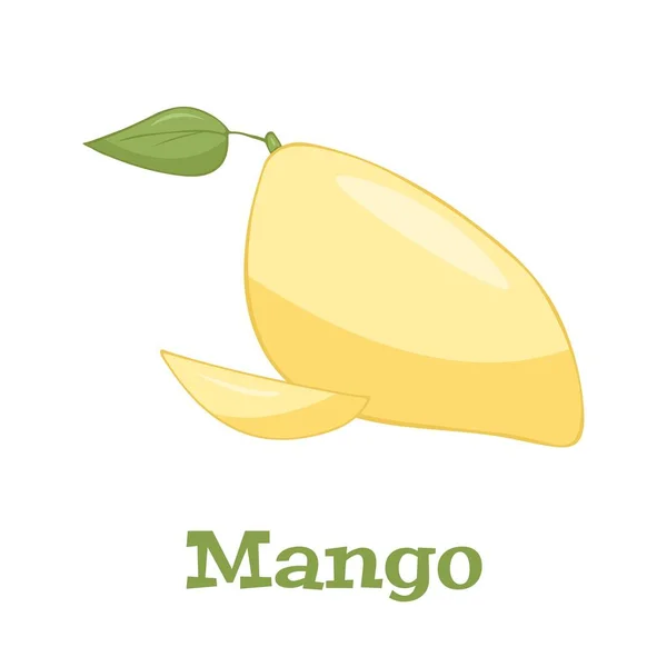 Mango Fruta Vector Ilustración Aislado Fondo Blanco — Vector de stock