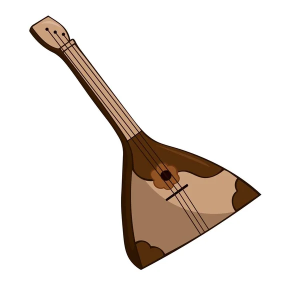 Balalaika Instrumento Musical Corda Nacional Russo Ilustração Vetorial Isolada Sobre —  Vetores de Stock